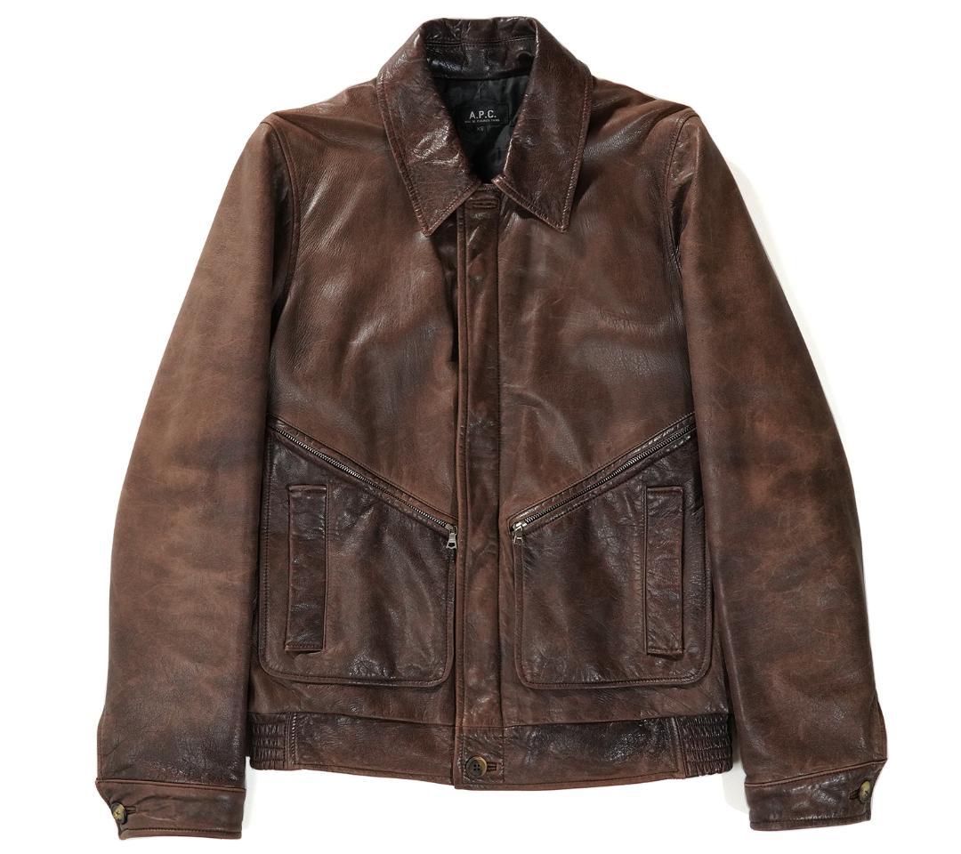 00s A.P.C. ラムレザー ジャケット 羊革 イーストバイウエスト XS