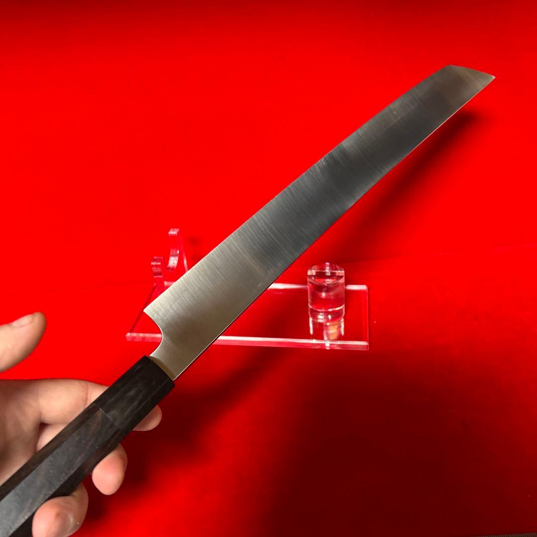 包丁　先丸型　鬼反り　尺　鏡面仕上げ　切味抜群　箱付　未使用品