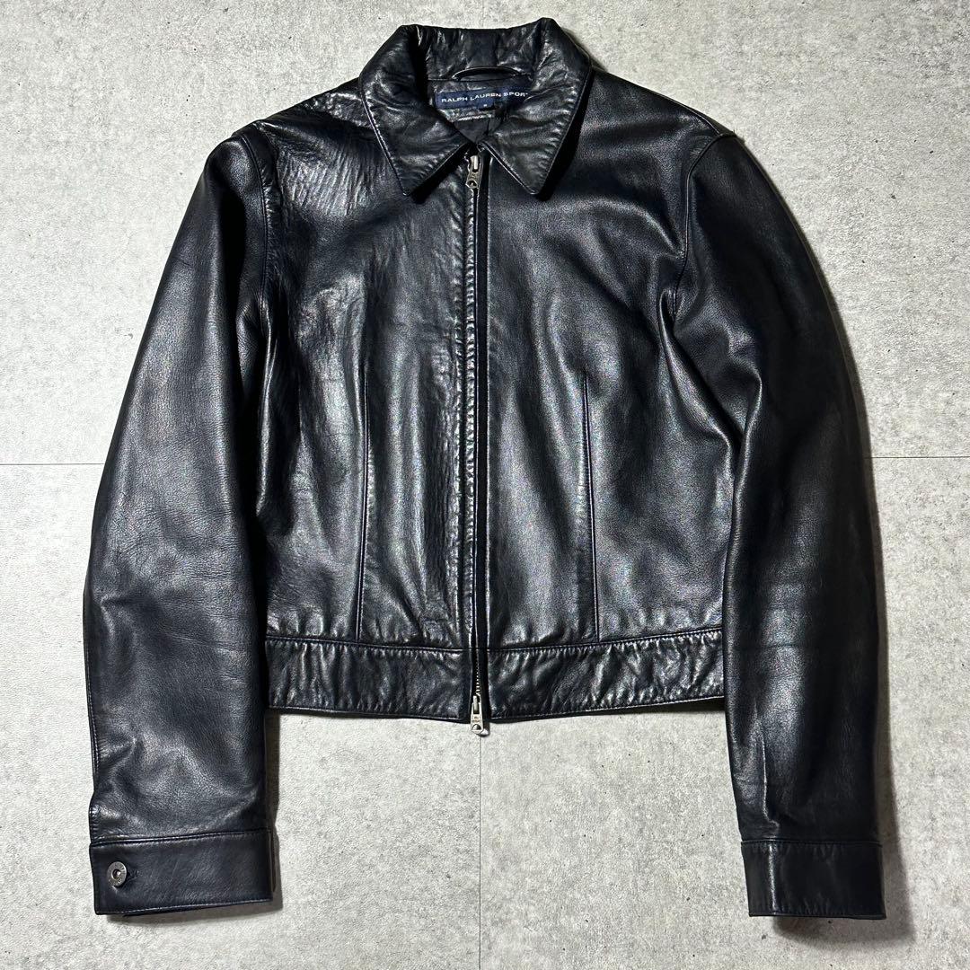 美品 Ralph lauren sport ラムレザー ブルゾンジャケット黒 9