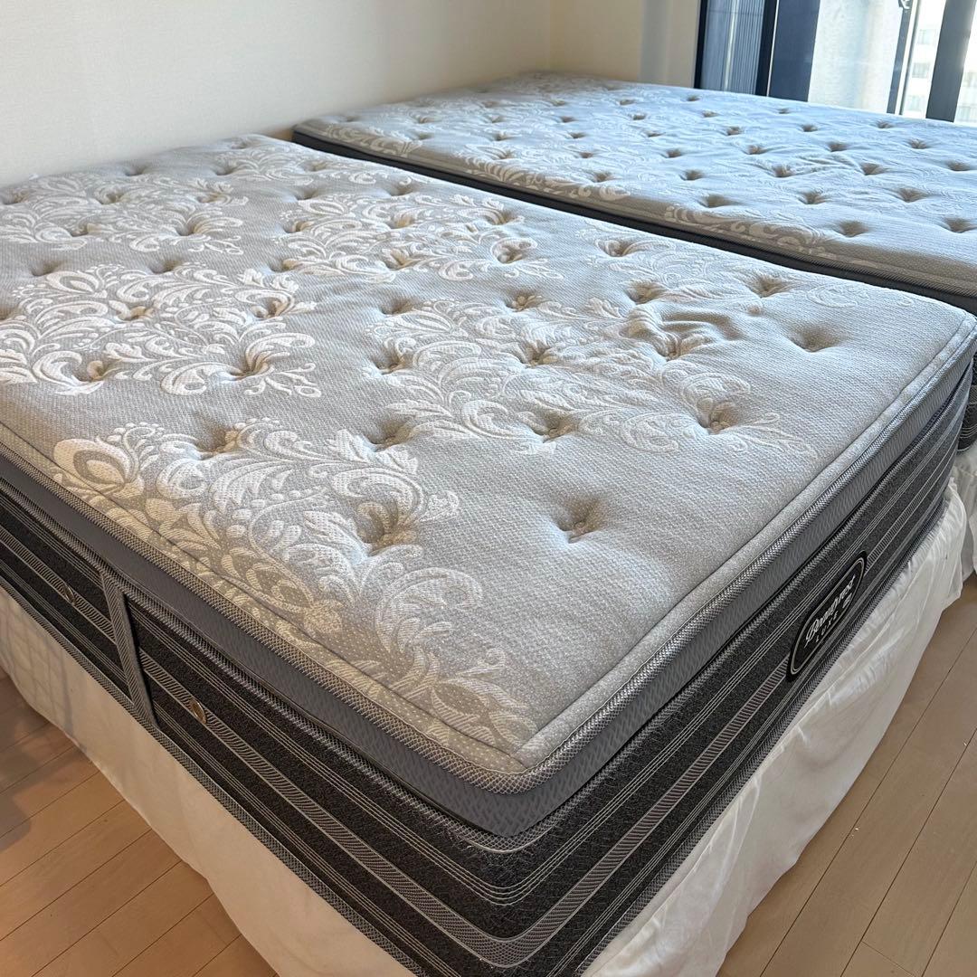 美品 シモンズ ビューティレスト プラッシュピロートップ セミダブル 2台セット