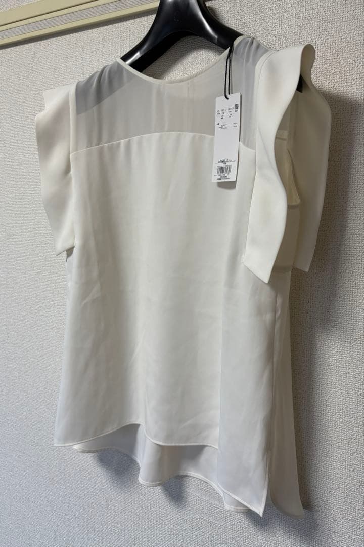 【新品】ピンキーアンドダイアン◆シアーコンビブラウス ホワイト 38