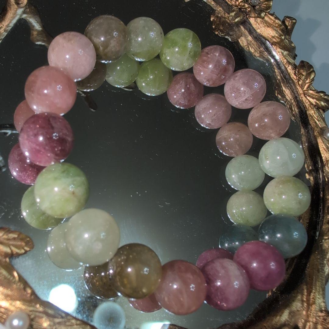 【大玉】天然石　トルマリン　ブレスレット　内径17 パワーストーン