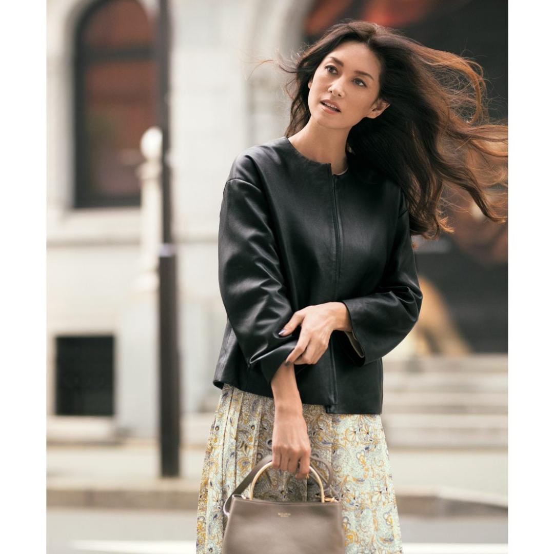 自由区　【亜希さん着用】ラムレザー ジャケット　ブラック