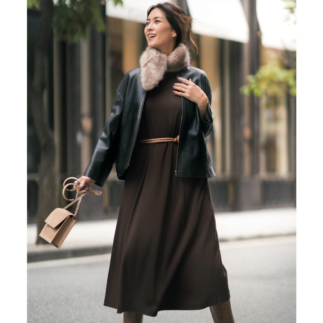 自由区　【亜希さん着用】ラムレザー ジャケット　ブラック