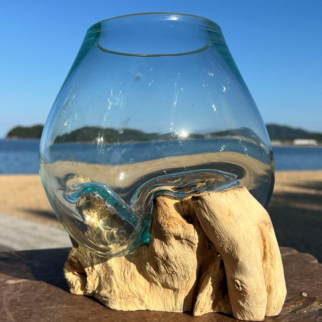 流木ガラスオブジェW18A 花瓶 金魚鉢 ガーデニング テラリウム 観賞魚 容器