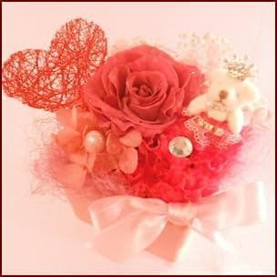 プリザーブドフラワーリングピロー ハートアレンジメント お花の香り