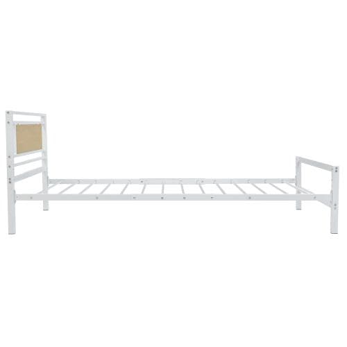 【新作】【ホワイト】パイプベッド シングル ベッド 宮 三段階高さ調整可