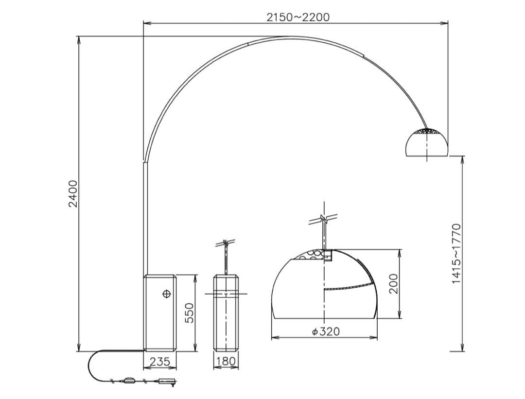 福岡引取限定　FLOS フロス　ARCO アルコランプ