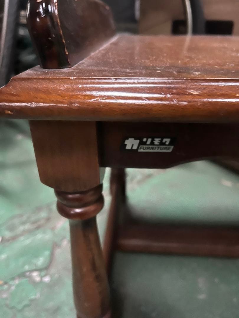 カリモク家具 電話台 木製座卓 小棚付き