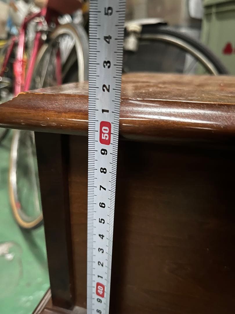 カリモク家具 電話台 木製座卓 小棚付き