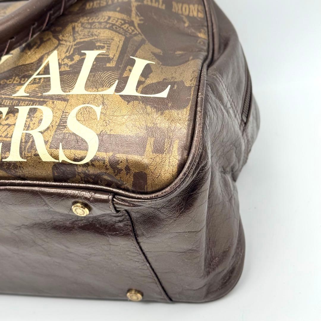 希少 ヒステリックグラマー ADMJ コラボ レザー ボストンバッグ ブロンズ