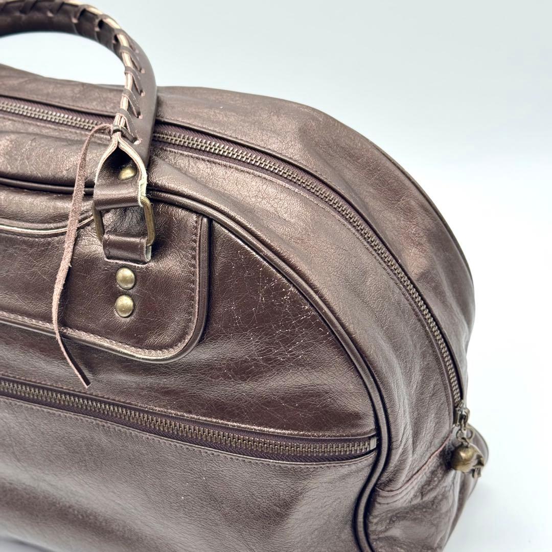 希少 ヒステリックグラマー ADMJ コラボ レザー ボストンバッグ ブロンズ