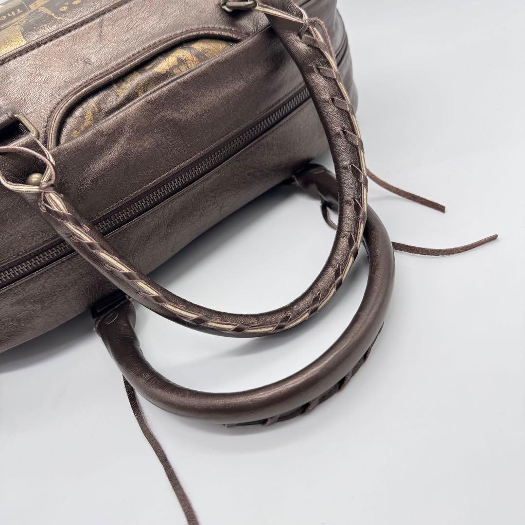 希少 ヒステリックグラマー ADMJ コラボ レザー ボストンバッグ ブロンズ