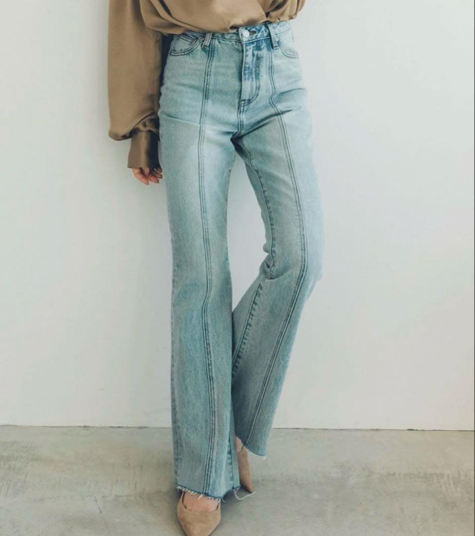 anuans センターシームセミフレアデニム