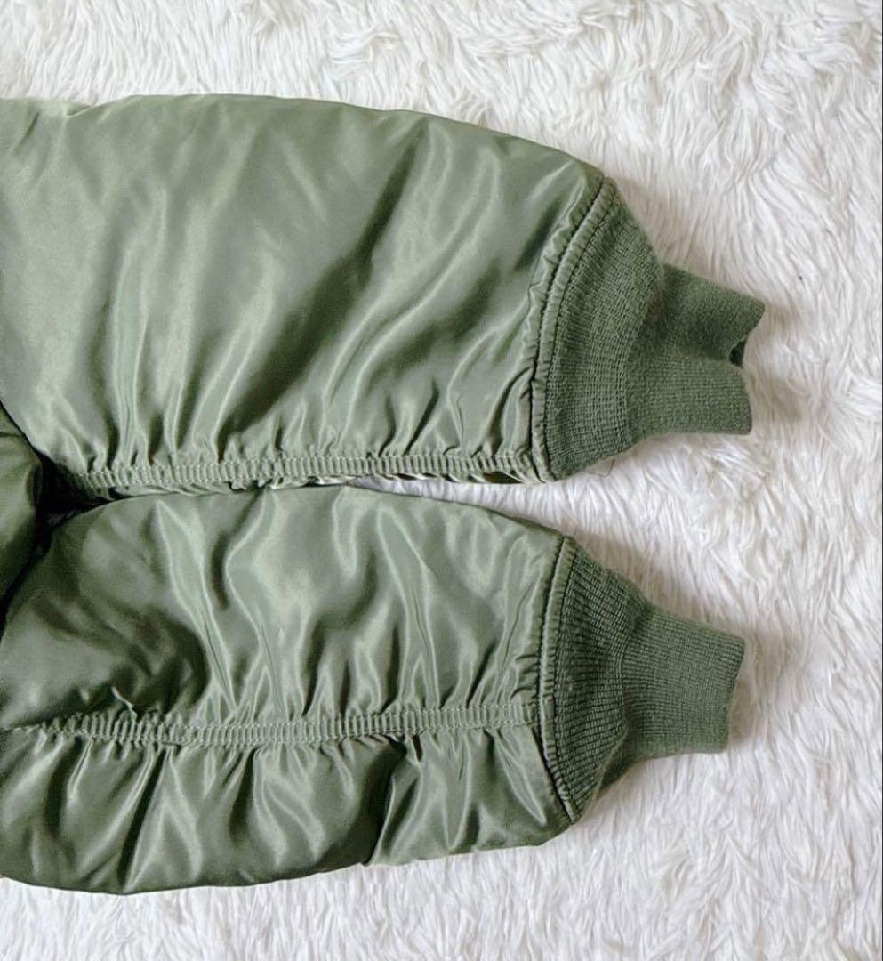 美品 アルファ MA-1 フライトジャケット 緑 L 中綿 y2k 短丈