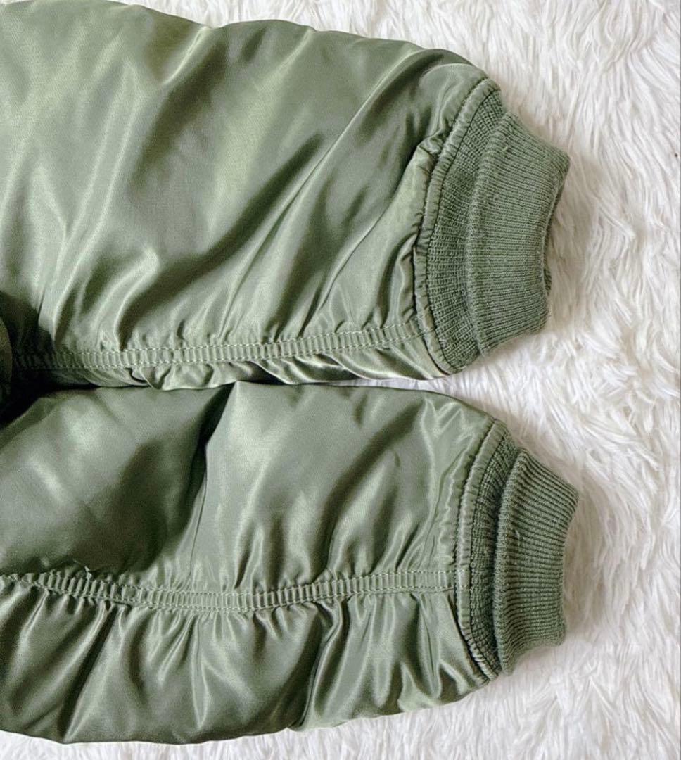 美品 アルファ MA-1 フライトジャケット 緑 L 中綿 y2k 短丈