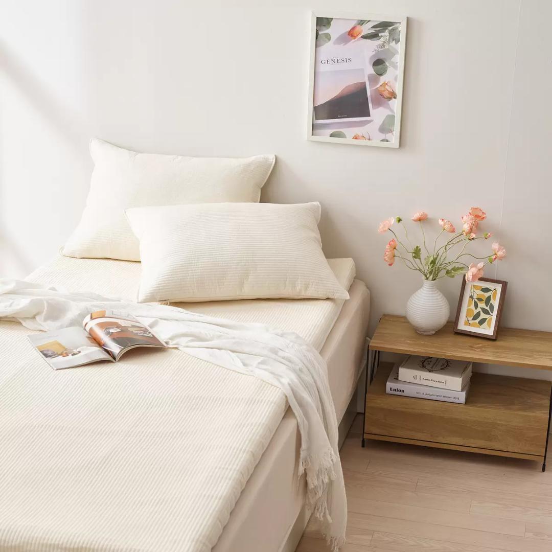 ROOMINE コットンメモリーフォームトッパー ナチュラルコットン 敷布団 ②