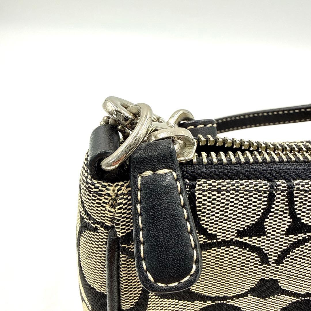 【美品】COACH キャンバス アクセサリーポーチ シグネチャー 保管袋付き