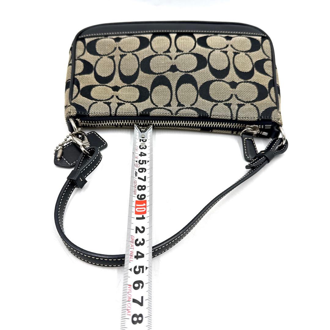 【美品】COACH キャンバス アクセサリーポーチ シグネチャー 保管袋付き