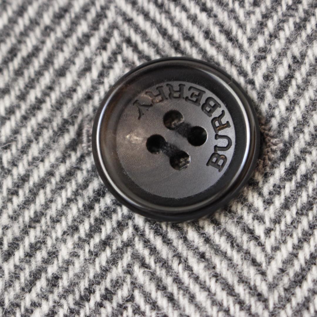 バーバリーロンドン ダブルフェイスコート カシミヤ フォックス ヘリンボーン L