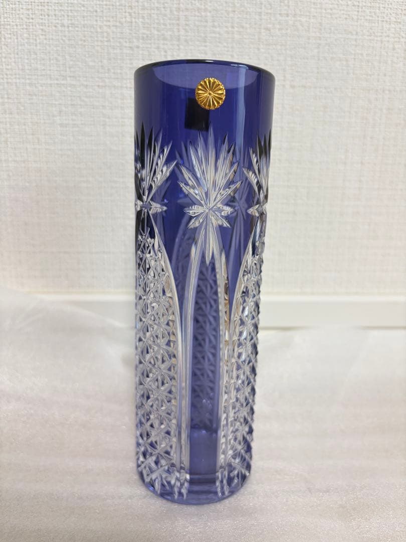 【新品未使用】江戸切子 一輪挿 KAGAMI 菊紋
