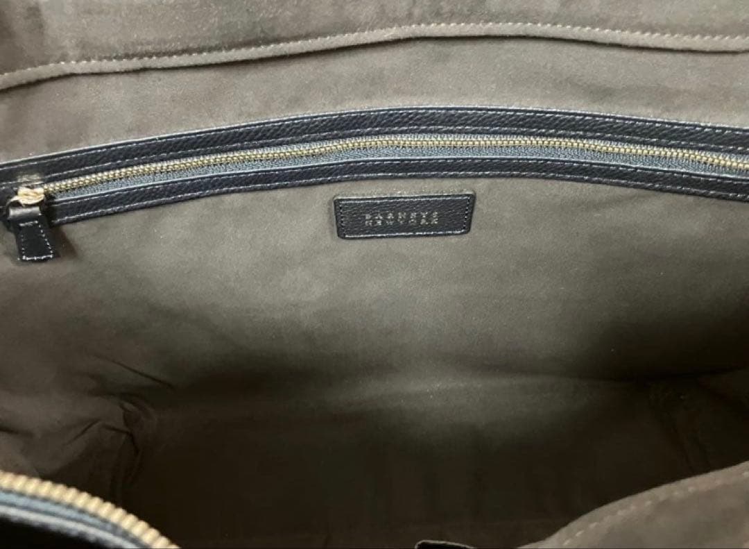 【美品】バーニーズニューヨーク ネイビー レザー トートバッグ