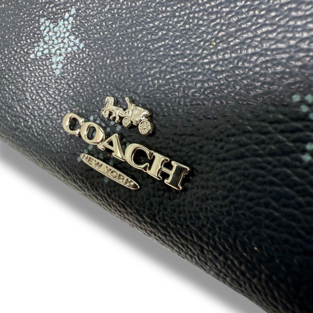 希少✨コーチ リュック ミニチャーリー 星柄 ネイビー レザー バイカラー