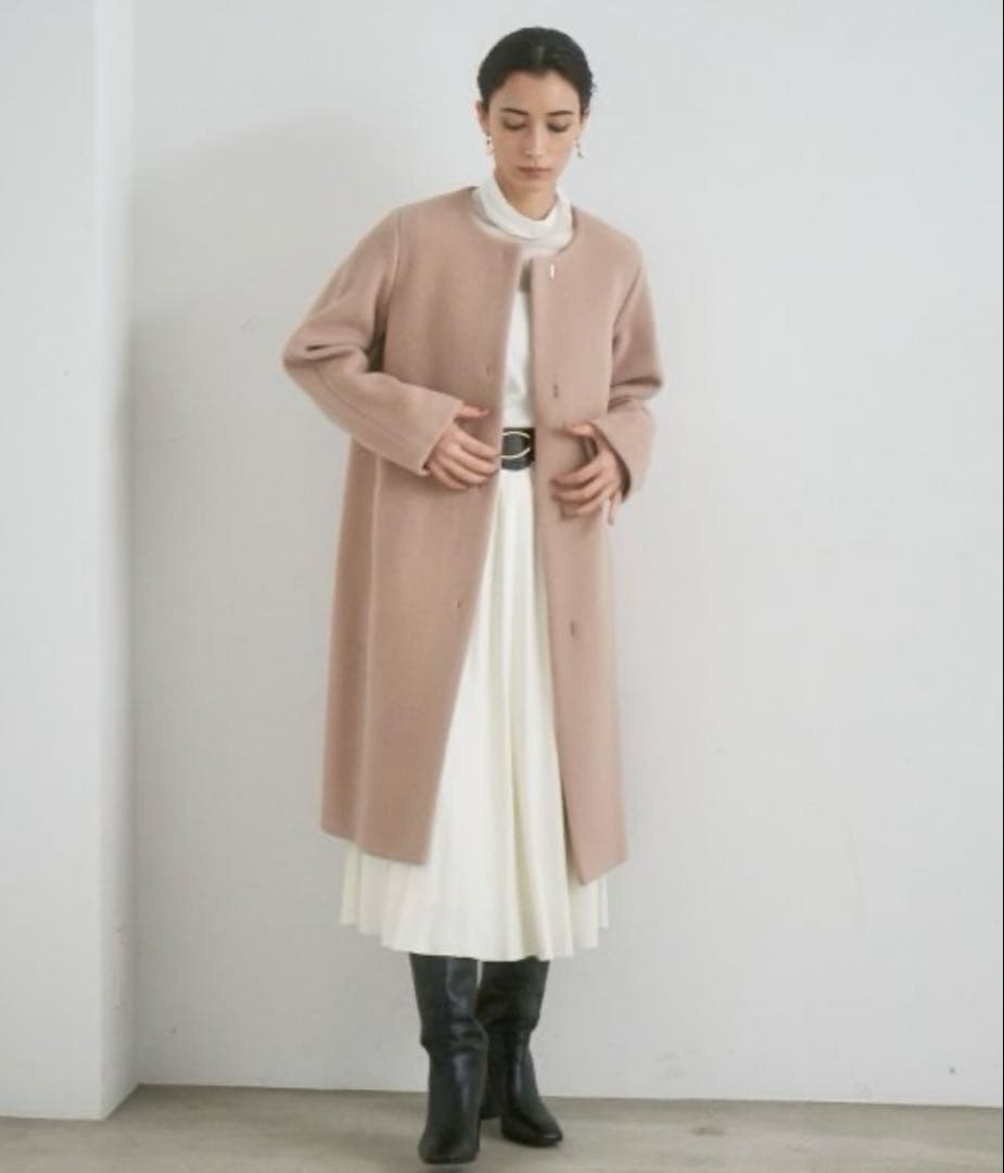 アナイ ダブルビーバークルーコート