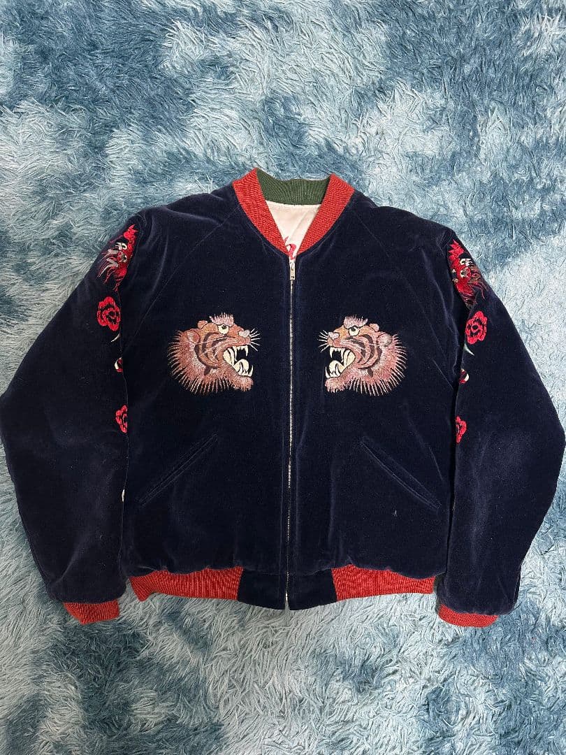 【激レア】90's 別珍 テーラー東洋 M品番 スカジャン 赤虎 赤龍 赤鷹