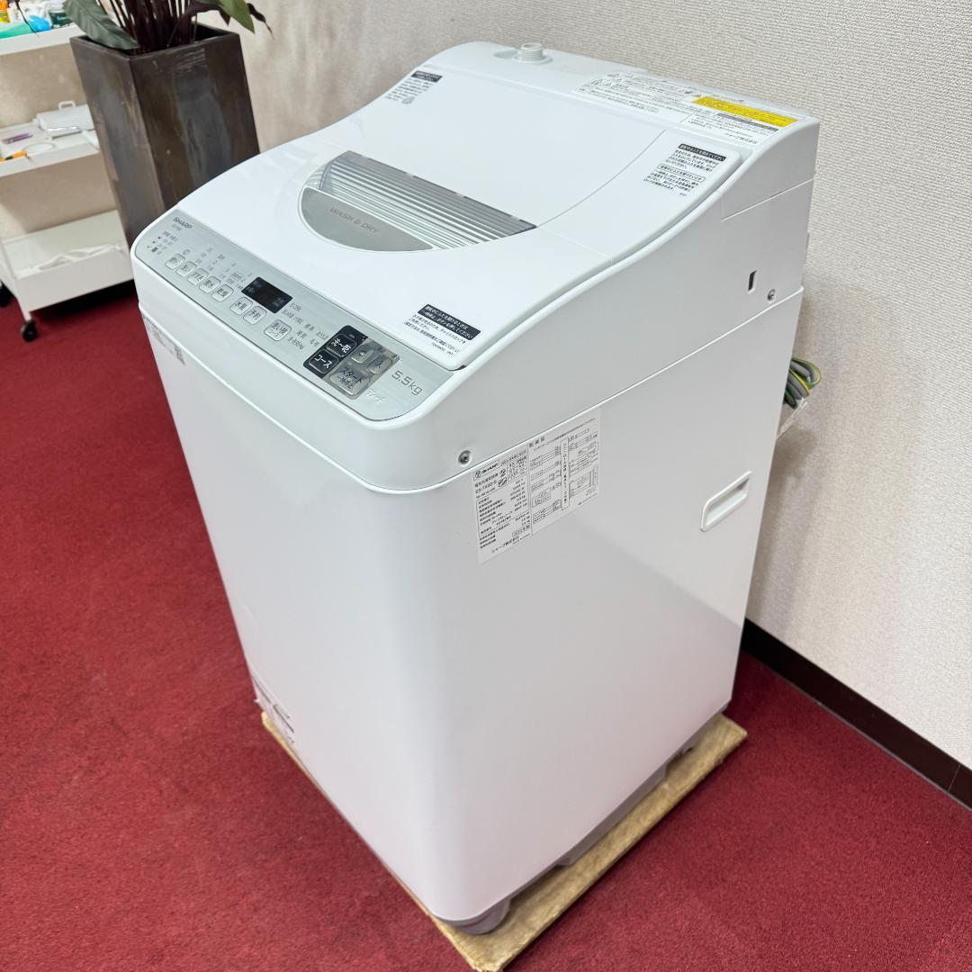 東京23区送料無料　美品シャープ縦型洗濯乾燥機5.5/3.5㎏　洗浄/除菌済み