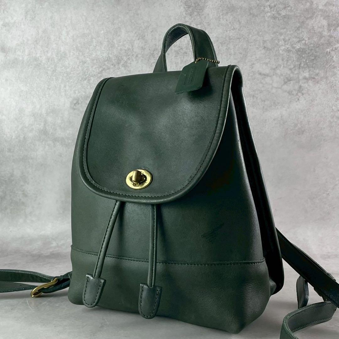 ✨稀少カラー✨オールドコーチ　リュック　バックパック　ターンロック　レザー　緑