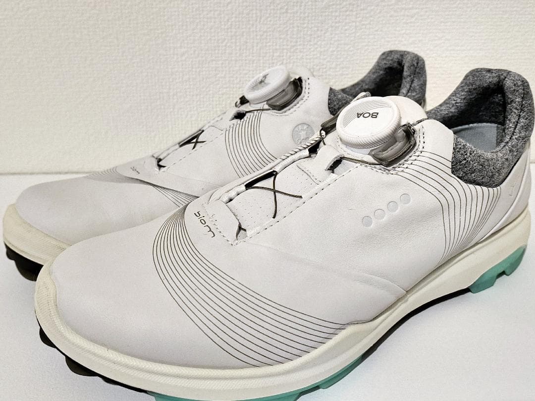 【美品】ECCO ウィメンズ GORE-TEXレザーゴルフシューズ 24cm