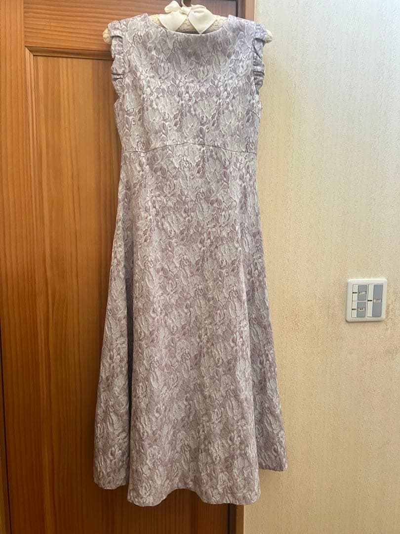 セルフォード 薄紫色 花柄 Aライン ワンピース