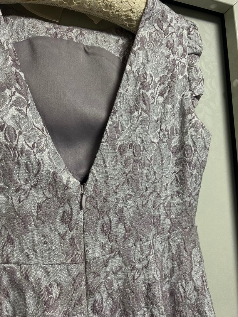 セルフォード 薄紫色 花柄 Aライン ワンピース