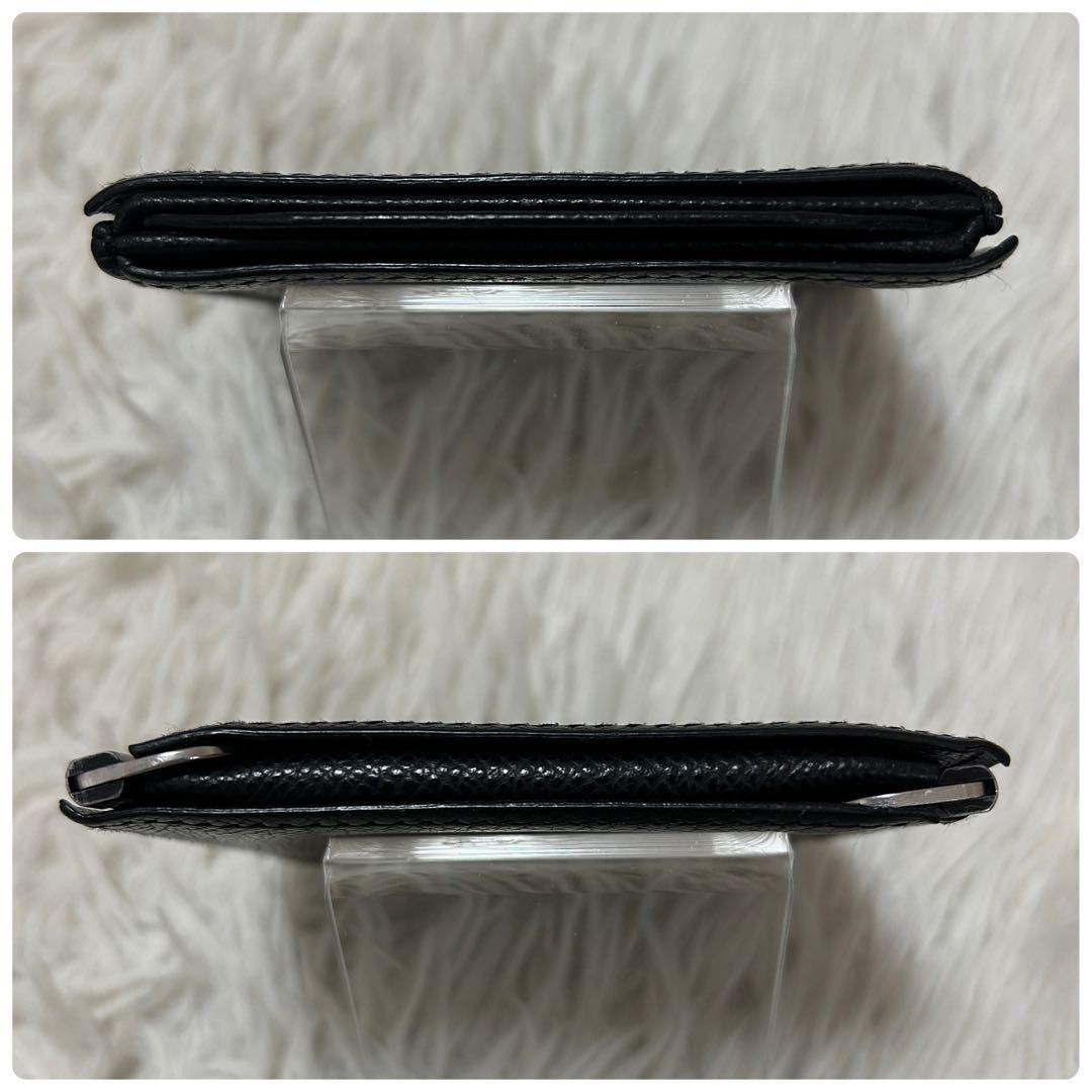 ⭐️極美品⭐️ヴァレクストラ　マネークリップ　二つ折り財布　レザー　ブラック