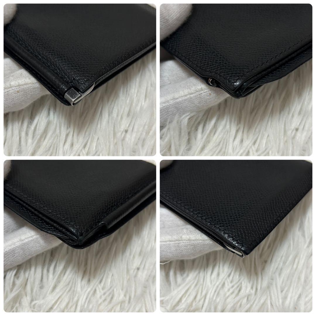 ⭐️極美品⭐️ヴァレクストラ　マネークリップ　二つ折り財布　レザー　ブラック