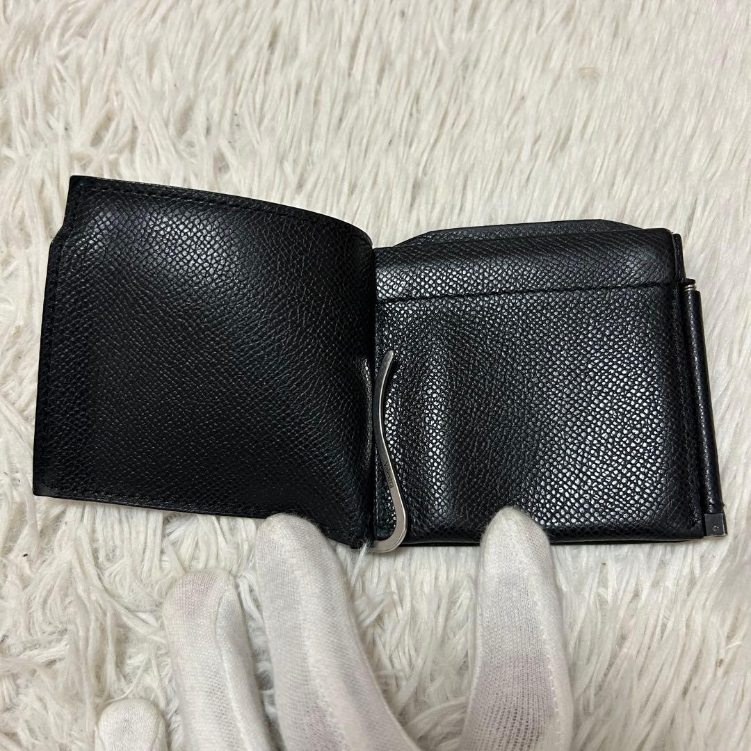 ⭐️極美品⭐️ヴァレクストラ　マネークリップ　二つ折り財布　レザー　ブラック