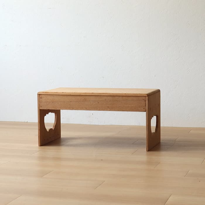 アンティーク 無塗装 引き出し付き 木製 文机 古家具 ラワン材