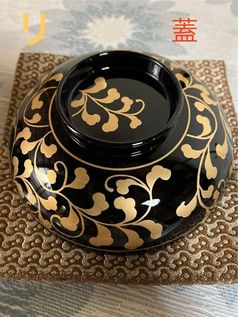 金唐草蒔絵　漆塗り椀　5客セット
