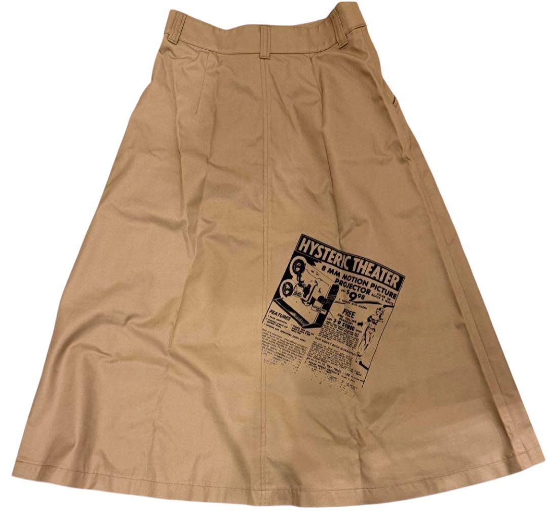【新品】HYSTERIC GLAMOUR プリントスカート Sサイズ ベージュ