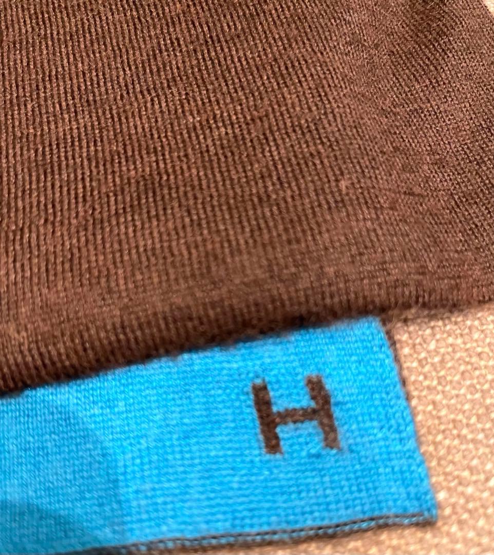 美品 エルメス マフラー アレルトゥール リバーシブル カシミアシルク