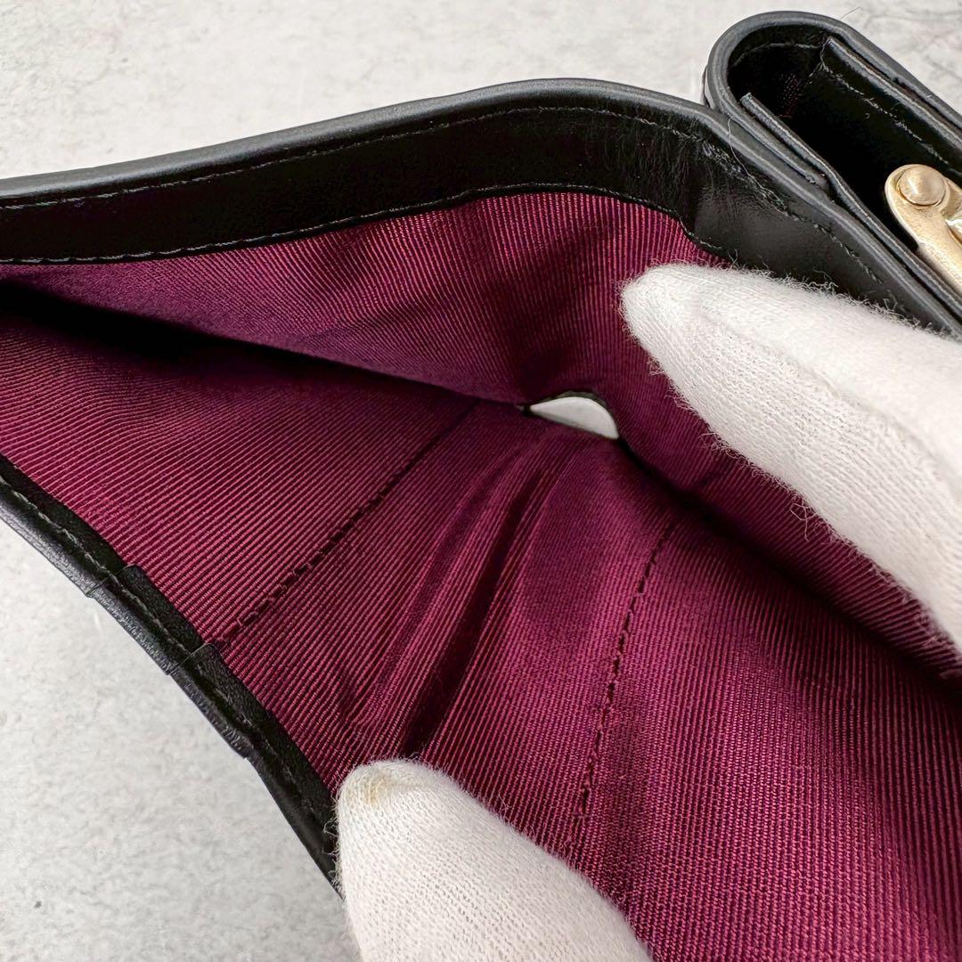 専用【美品】アニエスベー 24年モデル 二つ折り財布 がま口 黒 ボルドー