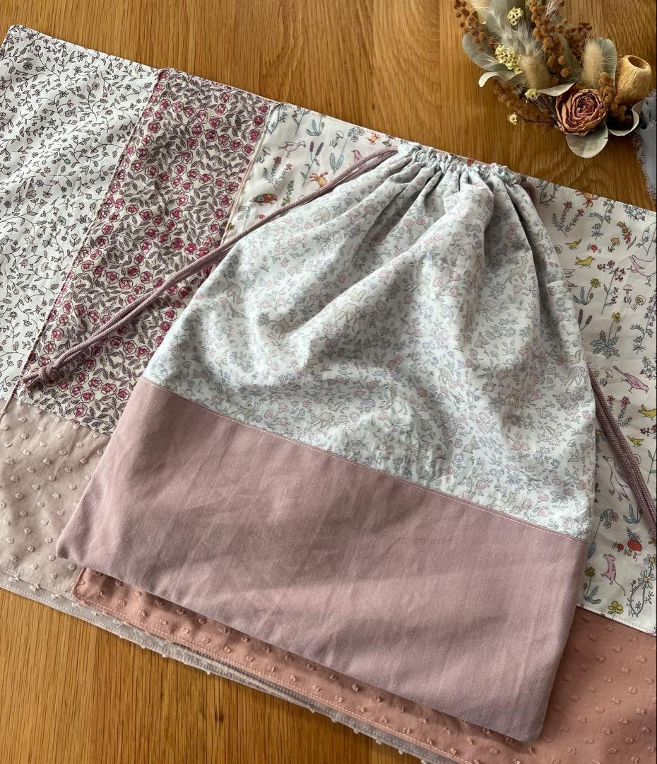 hachi＊リバティ生地使用＊巾着セット