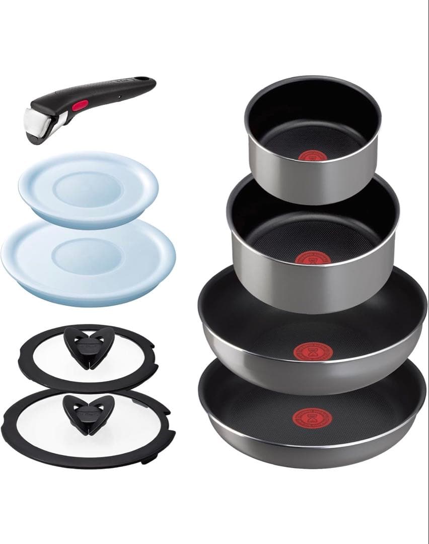 ティファール 取っ手のとれる 鍋 フライパンセット 9点セット ガス火専用