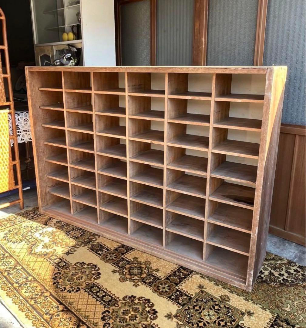 棚特大 古い 下駄箱 インテリア 昭和レトロ ビンテージ アンティーク 当時物