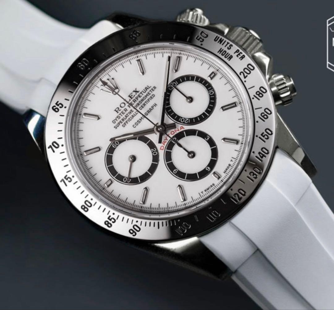 【着用1回】定価4.2万ROLEXデイトナ用 極美RUBBER B 【尾錠付】