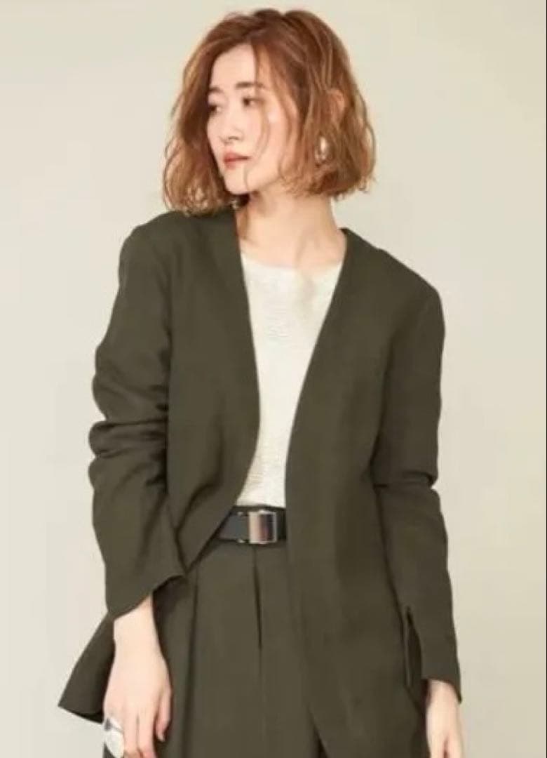 2点セット コンテ conte ペーパー ジャケット タックパンツ 辺見えみり