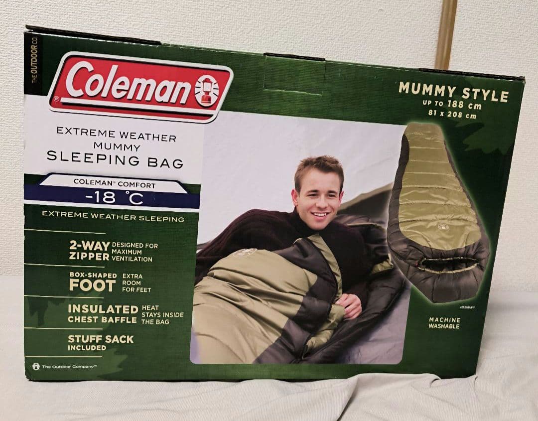 Coleman マミー型寝袋 -18°C対応　2つセットでの販売です。