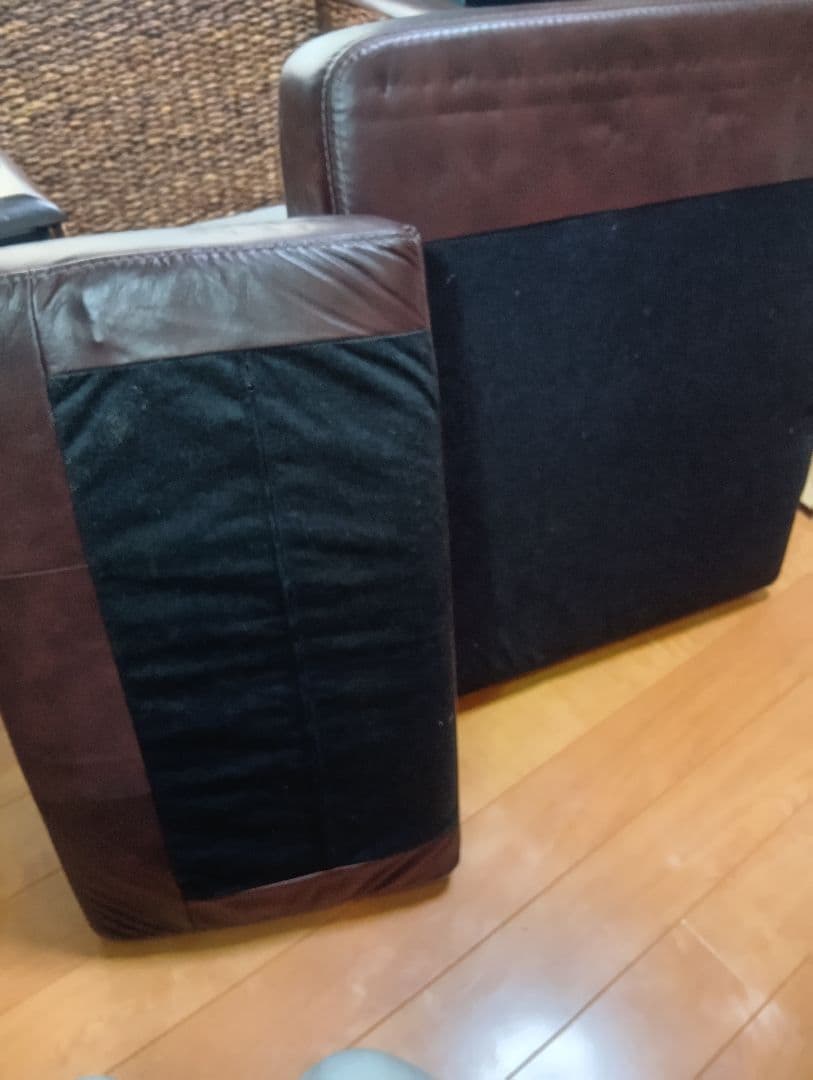 ウォーターヒヤシンス1人掛けソファ//アジアンソファ 座面背モタレPUレザー調