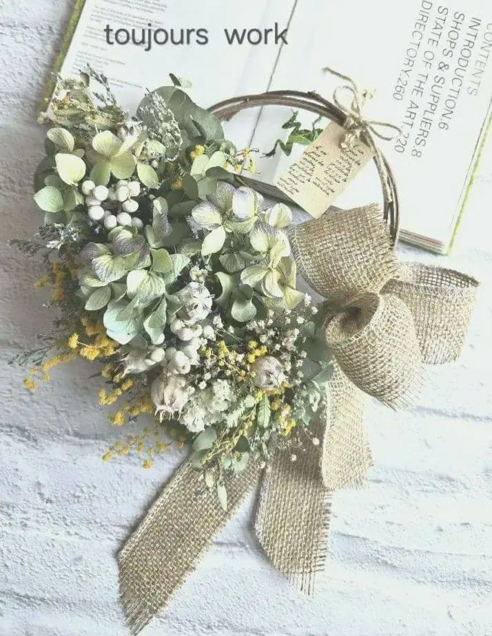 ◇ハーフリース◇紫陽花◇ナチュラルリース◇リース